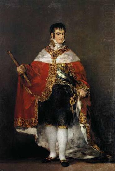 Francisco de Goya Portrait of Ferdinand VII of Spain in his robes of state china oil painting image